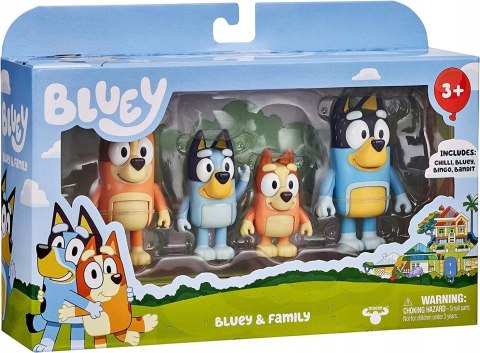 Zestaw 4 Figurki Bluey Bingo Tata i Mama Rodzinka Tm Toys