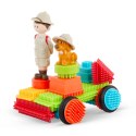 Klocki jeżyki w walizce Bristle Blocks Battat Safari z figurkami 85 el.