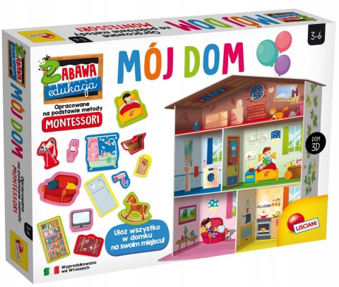 Montessori Mój Dom Układanka 3D Puzzle Gra Lisciani 3+