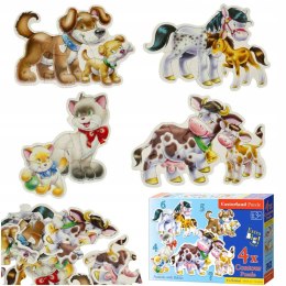 Castorland Zwierzęta i ich dzieci Puzzle 4w1 Maxi 4, 5, 6, 7 elementów