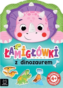 Łamigłówki z dinozaurem Książeczka z naklejkami 4+ Aksjomat