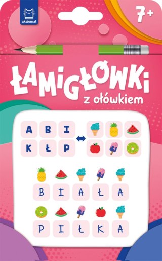 Łamigłówki z ołówkiem 7+ Książeczka różowa Aksjomat