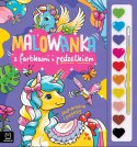 Malowanka z farbkami i pędzelkiem Jednorożce i pegazy Aksjomat