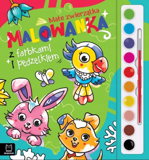 Malowanka z farbkami i pędzelkiem Małe zwierzątka Aksjomat