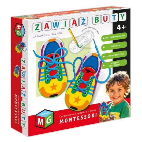 Montessori Zabawka Edukacyjna Zawiąż Buty Multigra