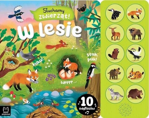 Pakiet Słuchamy Zwierząt! w Lesie w Zoo Książka z Dźwiękami 10 Odgłosów