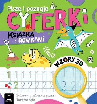 Piszę i poznaję Cyferki Książka z rowkami Wzory 3D terapia ręki Aksjomat