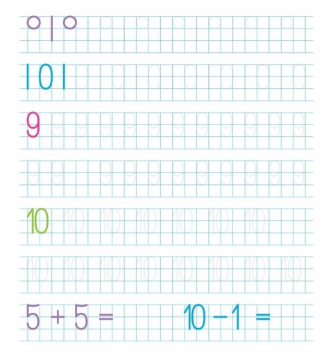 Piszę i poznaję Cyferki Książka z rowkami Wzory 3D terapia ręki Aksjomat