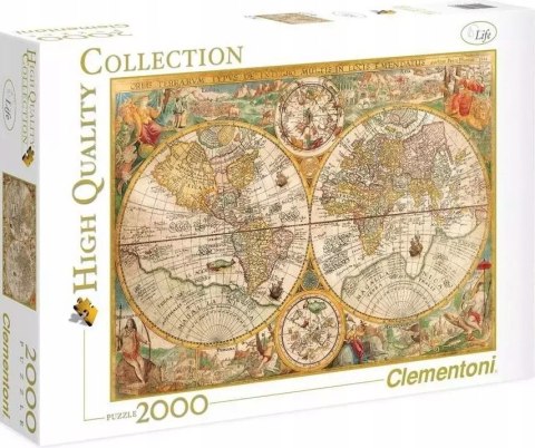 Puzzle 2000 elementów HQ Compact Stara Mapa 32557 Clementoni