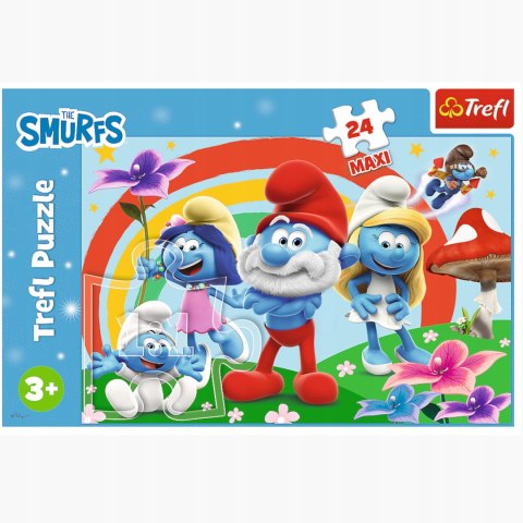 Puzzle 24 elementów Maxi Smerfy Smerfny dzień 14374 Trefl