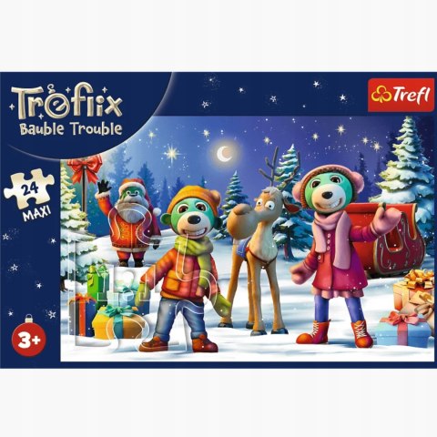 Puzzle 24 elementów Maxi Trefliki lepią bałwana 14375 Trefl