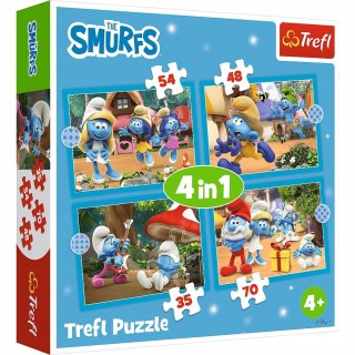 Puzzle 4w1 Smerfy Wioska Smerfów 34656 Trefl 4+