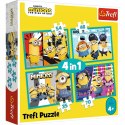 Puzzle 4w1 Wesoły świat Minionków 34339 Trefl 3+