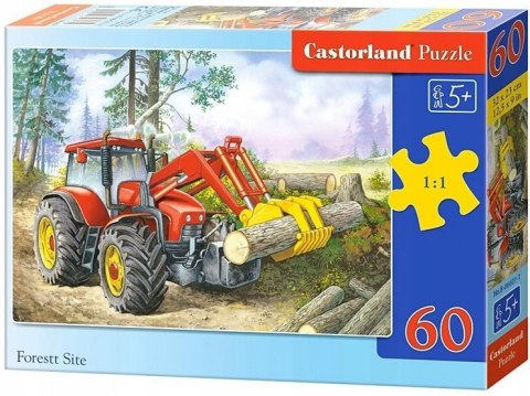 Puzzle 60 elementów Wycinka w Lesie Traktor Castorland