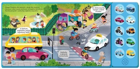 Słuchamy Pojazdów na Ulicy Książeczka z Dźwiękami 10 Odgłosów Aksjomat