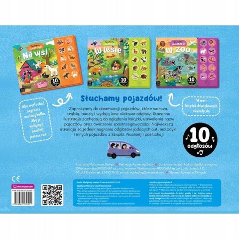 Słuchamy Pojazdów na Ulicy Książeczka z Dźwiękami 10 Odgłosów Aksjomat