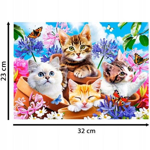 Castorland Kocięta z Kwiatami Puzzle 120 elementów 6+