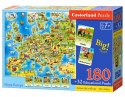 Castorland Mapa Europy Puzzle Edukacyjne 180 elementów 7+