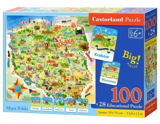 Castorland Mapa Polski Puzzle Edukacyjne 100 elementów 6+
