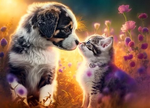 Castorland Nowa Przyjaźń Kotek i Piesek Puzzle 260 elementów 8+