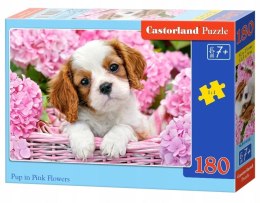 Castorland Piesek Wśród Różowych Kwiatów Puzzle 180 elementów 7+