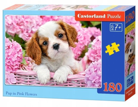 Castorland Piesek Wśród Różowych Kwiatów Puzzle 180 elementów 7+