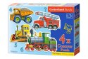 Castorland Pojazdy Puzzle 4w1 Maxi 4+5+6+7 elementów 3+