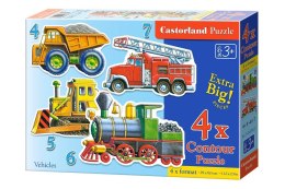 Castorland Pojazdy Puzzle 4w1 Maxi 4+5+6+7 elementów 3+