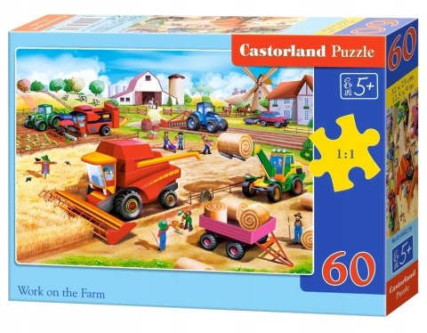 Castorland Praca na Farmie Puzzle 60 elementów Pojazdy Wieś 5+