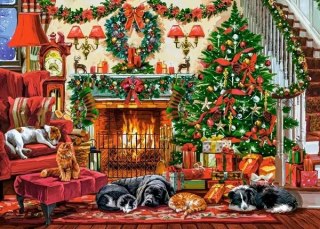 Castorland Przytulny Kominek Święta Zwierzaki Puzzle 260 elementów 8+