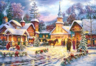 Castorland Wierni przed Kościołem Boże Narodzenie Puzzle 1500 elementów