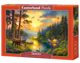 Castorland Zachód Słońca Nad Leśną Rzeką Puzzle 3000 elementów 12+