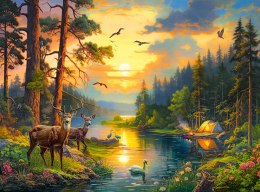 Castorland Zachód Słońca Nad Leśną Rzeką Puzzle 3000 elementów 12+