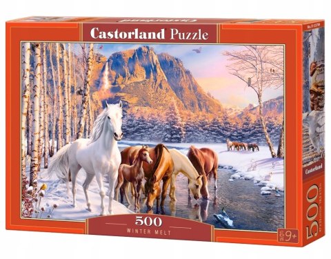 Castorland Zimowe Roztopy Konie przy Strumieniu Puzzle 500 elementów 9+