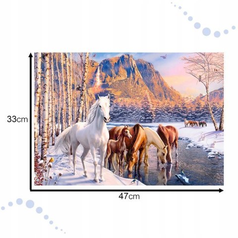 Castorland Zimowe Roztopy Konie przy Strumieniu Puzzle 500 elementów 9+
