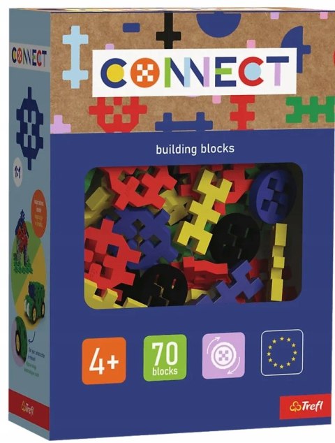 Klocki Konstrukcyjne Connect Basic Chłopiec 70 elementów Trefl Wafle Mini