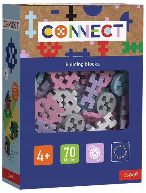 Klocki Konstrukcyjne Connect Basic Pastel 70 elementów Trefl Wafle Mini