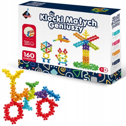Klocki Małych Geniuszy Kwiatki Kulki 160 elementów Askato