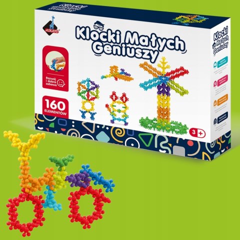 Klocki Małych Geniuszy Kwiatki Kulki 160 elementów Askato