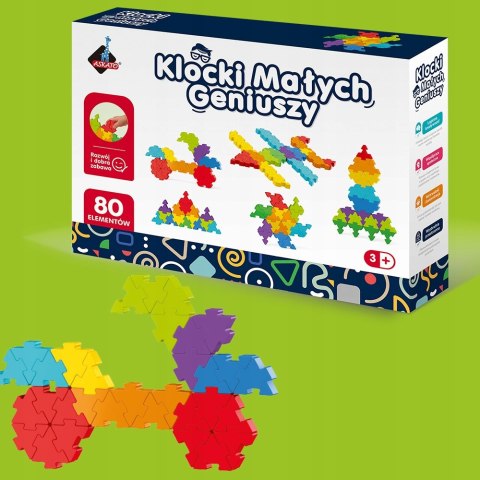 Klocki Małych Geniuszy Puzzle 80 elementów Askato