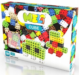 Klocki Meli Cube Sześcienne 100 elementów Kwadraty Kostki konstrukcyjne