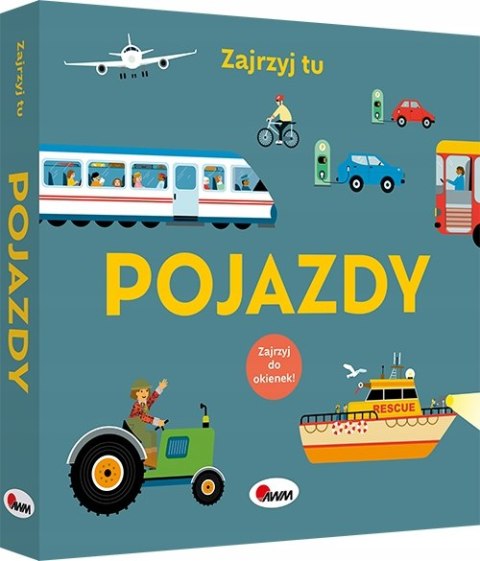Książeczka z okienkami Zajrzyj tu Pojazdy Auta Okienka