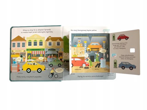 Książeczka z okienkami Zajrzyj tu Pojazdy Auta Okienka