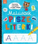 Maluszek pisze literki Posłuchaj wierszyków i przyklej naklejki Aksjomat