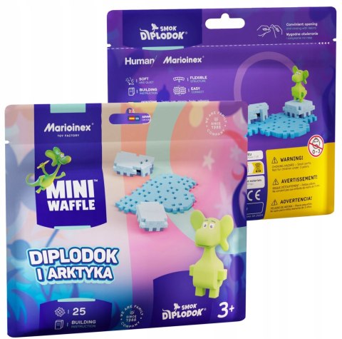 Marioinex Smok Diplodok i Arktyka klocki wafle mini konstrukcyjne, 25 el
