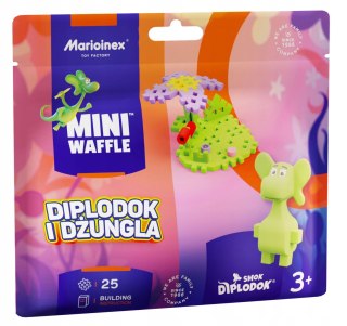 Marioinex Smok Diplodok i Dżungla klocki wafle mini konstrukcyjne, 25 el