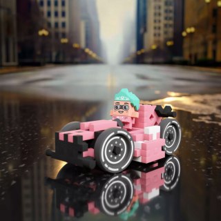 Marioinex Waffle Mini Samochody Race Car Megan 50 elementów Pink wyścigi