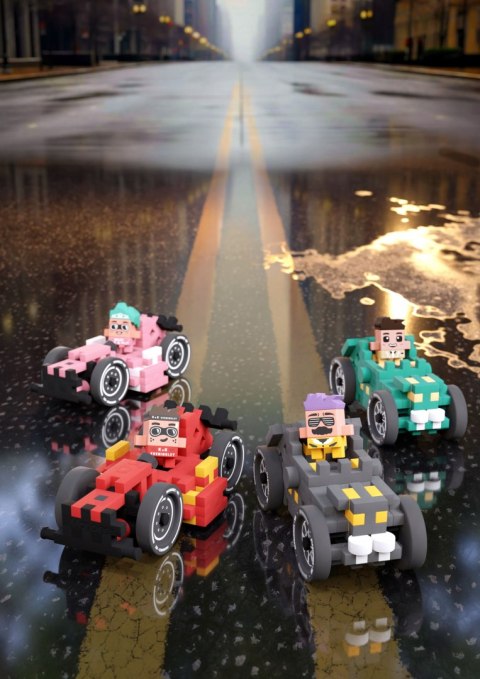 Marioinex Waffle Mini Samochody Race Car Megan 50 elementów Pink wyścigi