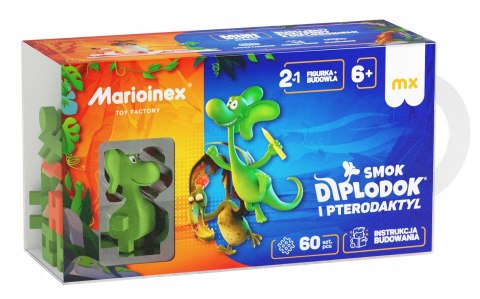 Marioinex Waffle Smok Diplodok i Pterodaktyl - klocki konstrukcyjne 60 el