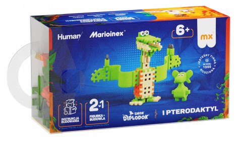 Marioinex Waffle Smok Diplodok i Pterodaktyl - klocki konstrukcyjne 60 el